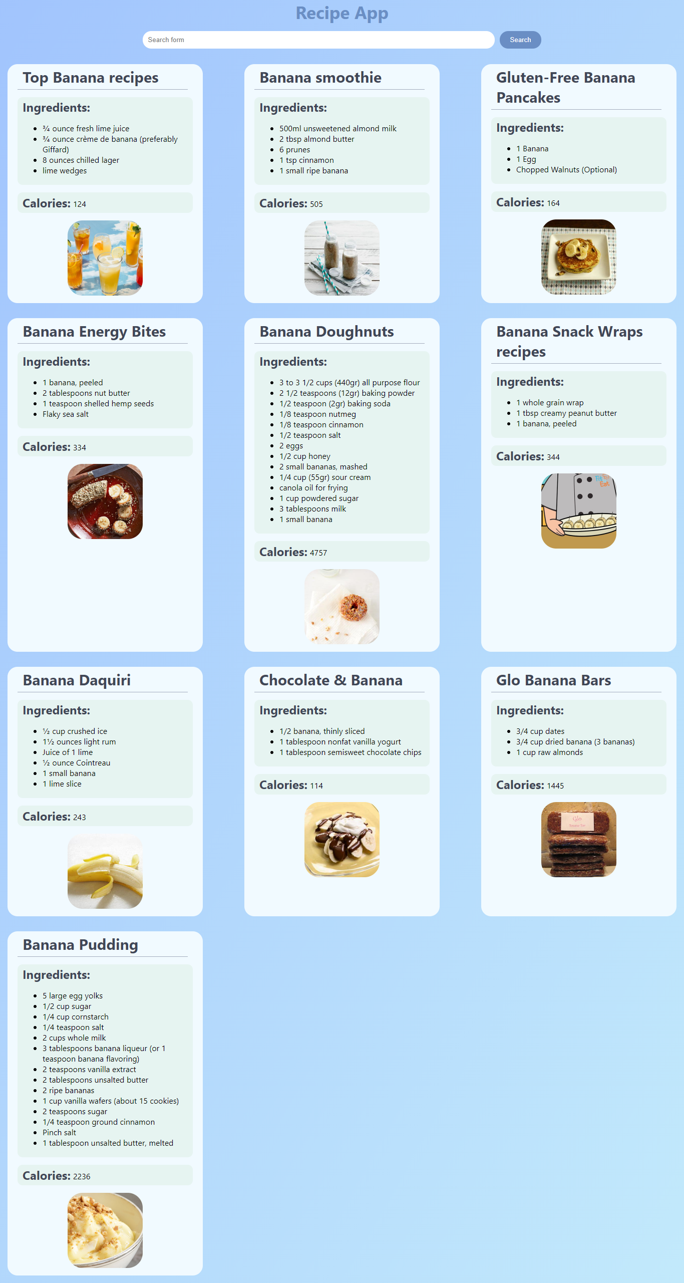 recipe app screenshot